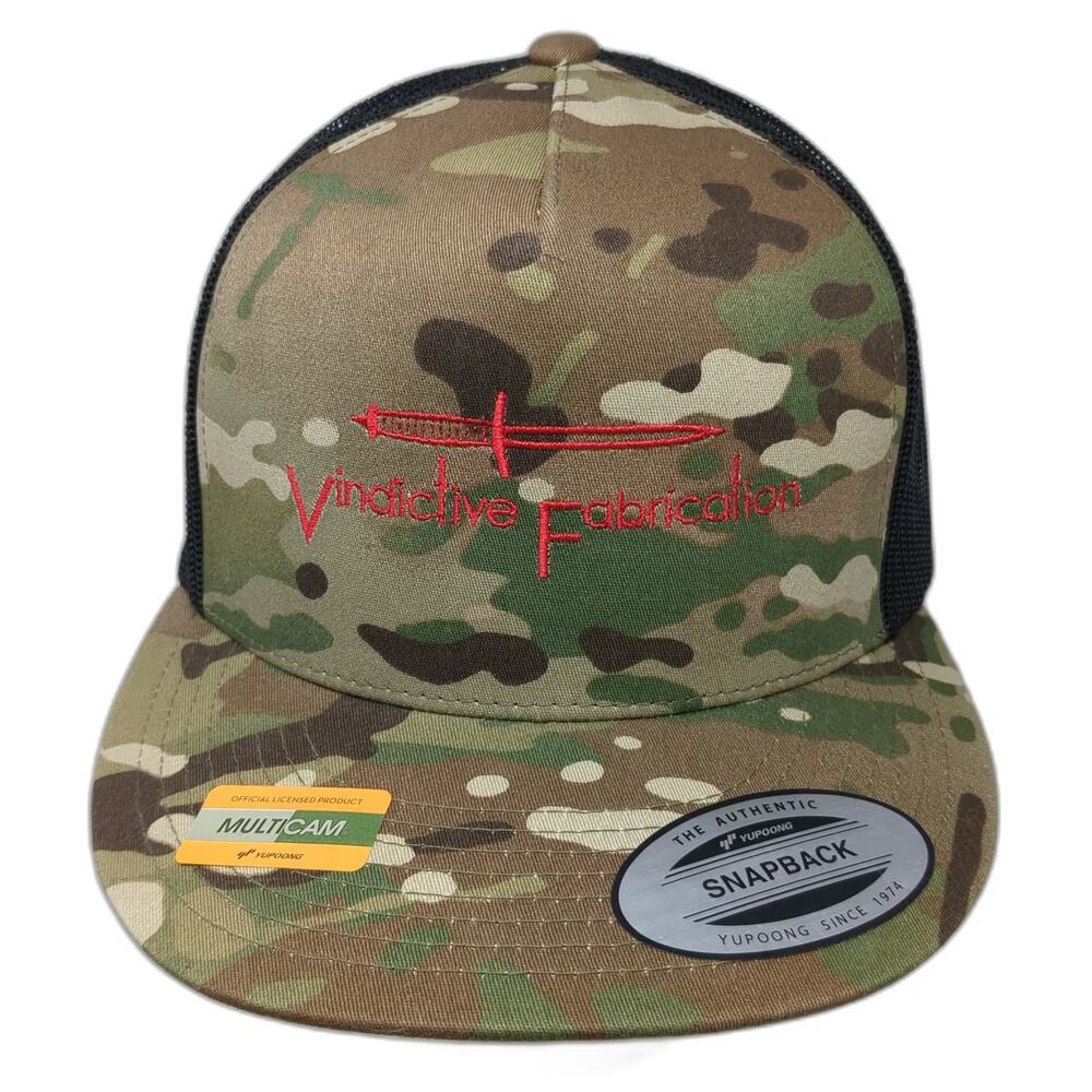 Yupoong Trucker Hat Green Black One Size Snapback Vindictive Fabrication Camo